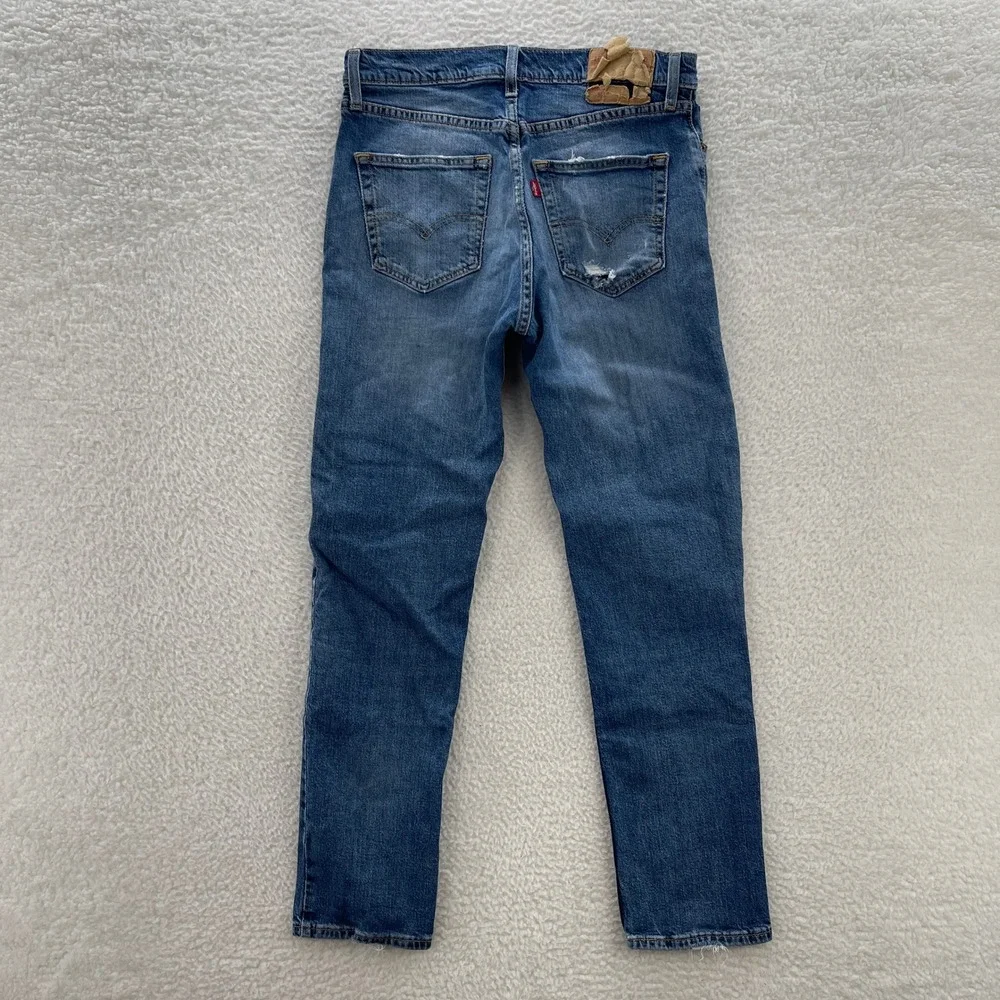 Levis 511 Jeans Mens 34x32 Blue Slim Fit Denim Distressed Grunge Skater Preppy